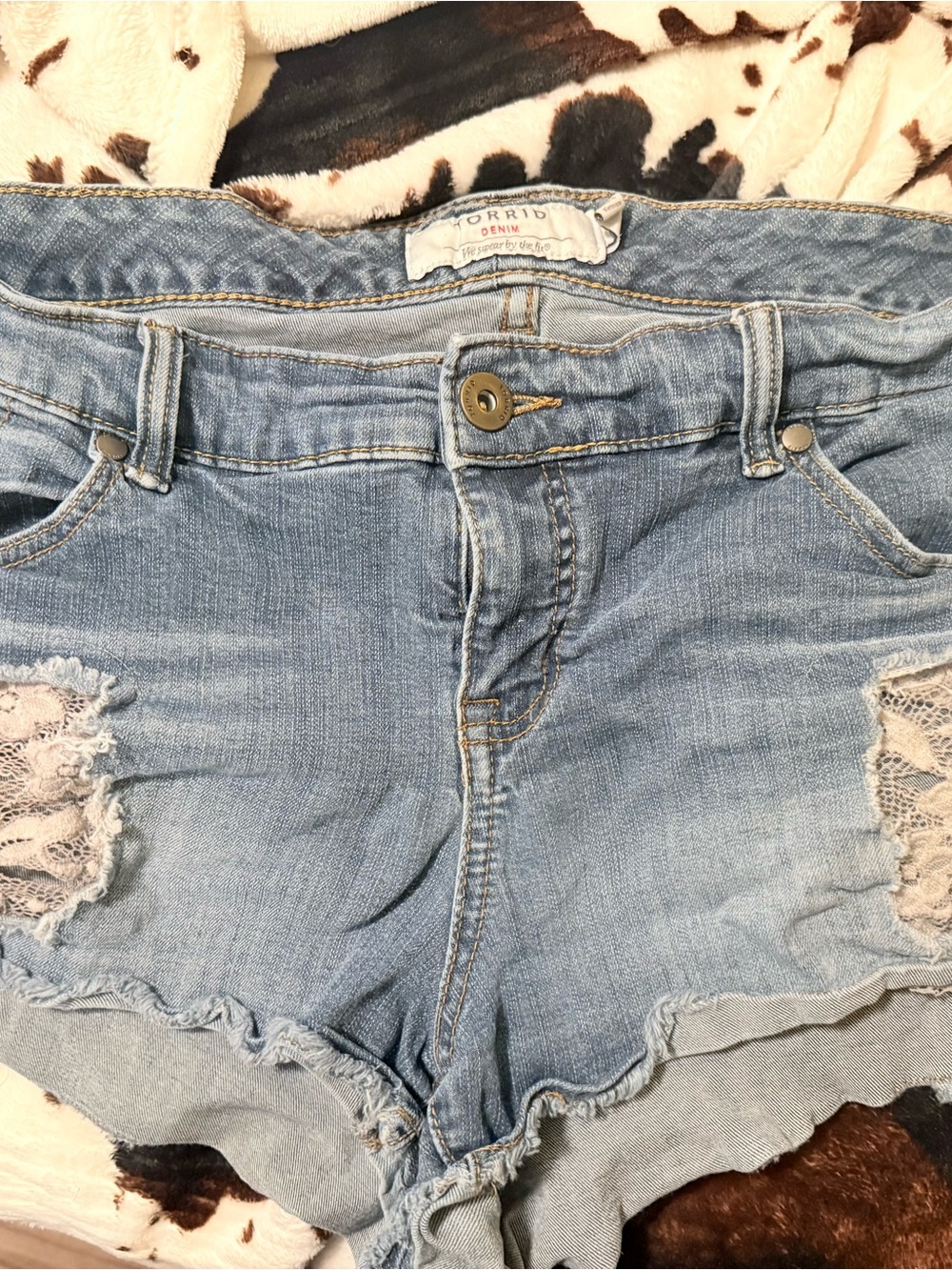 Torrid lace patch shorts